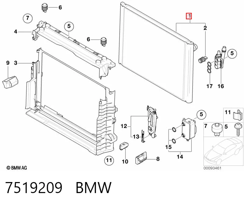 7519209 BMW Радиатор основной