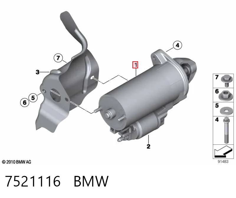 7521116 BMW Стартер автомобиля