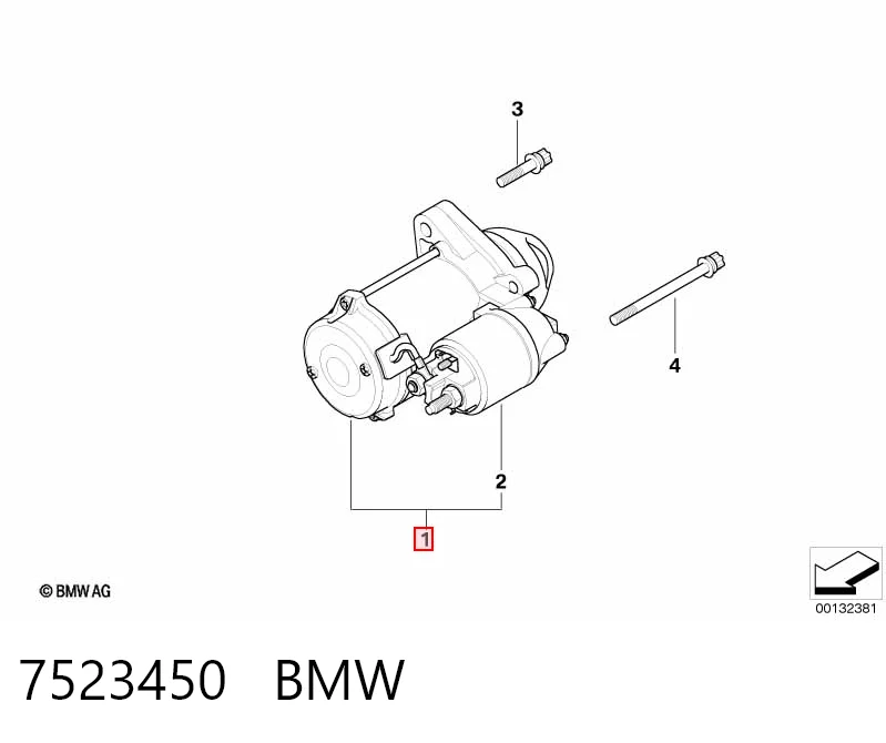 7523450 BMW Стартер автомобиля