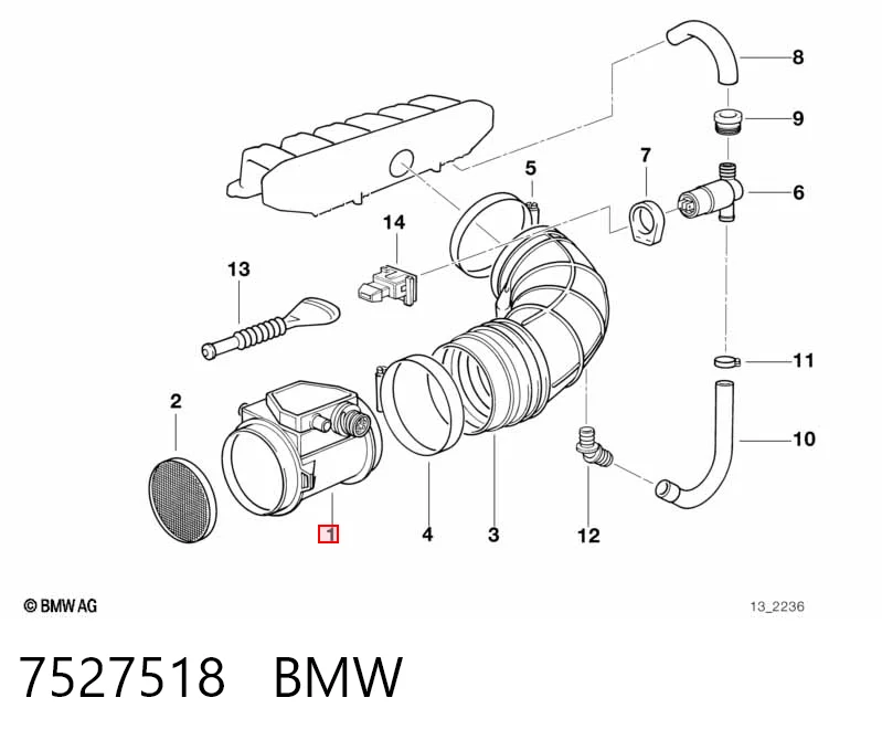 7527518 BMW Датчик расхода воздуха