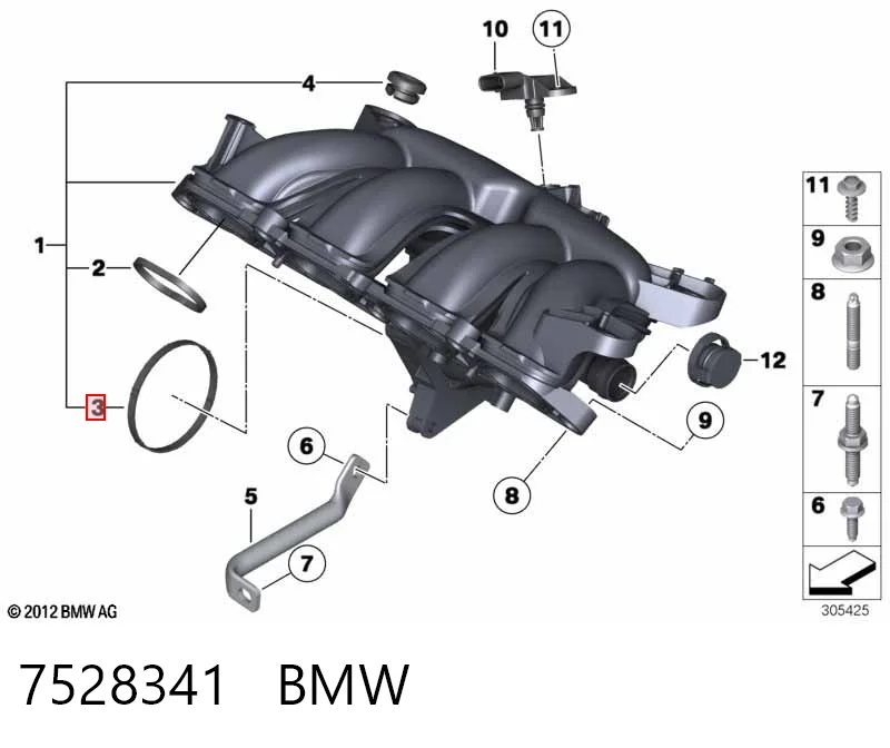  Прокладка впускного коллектора Peugeot 5008 2