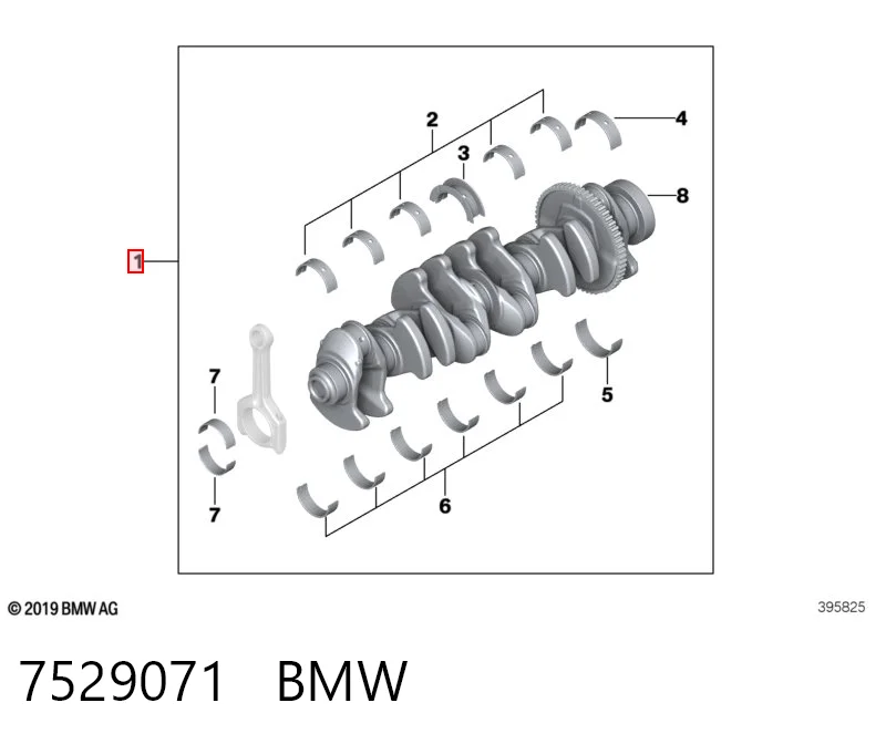 7529071 BMW Коленвал двигателя