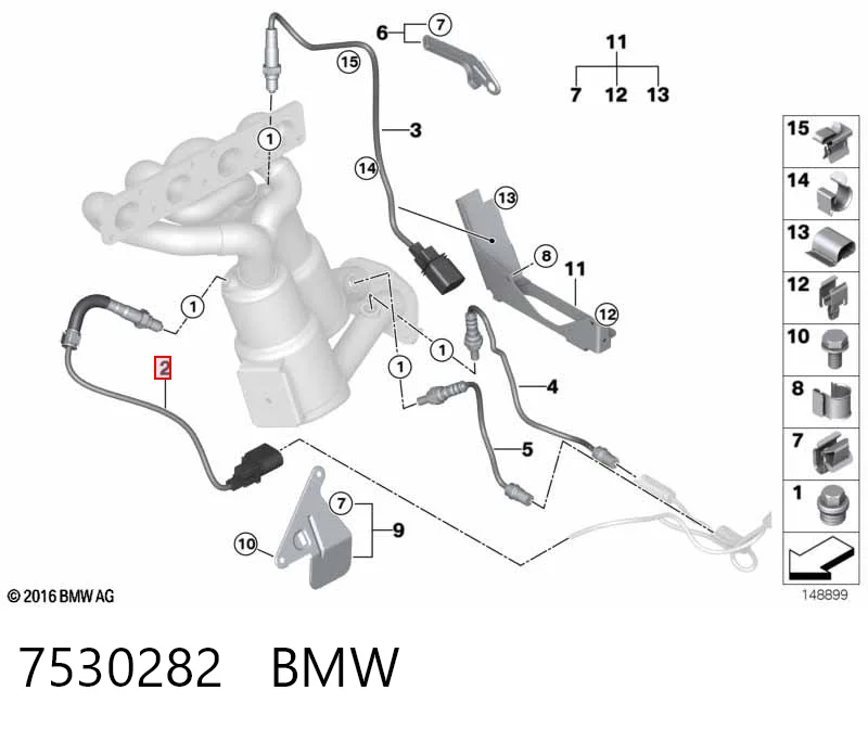 7530282 BMW Лямбда-зонд, датчик кислорода до катализатора