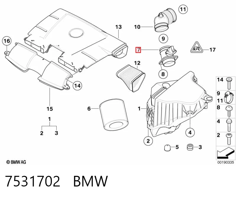 7531702 BMW Датчик расхода воздуха