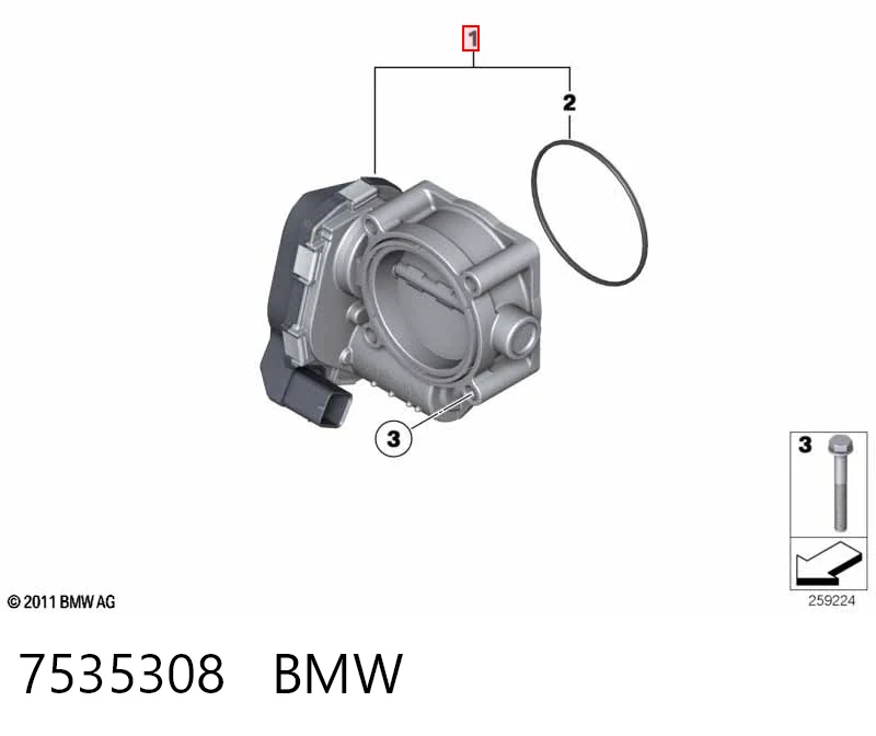 Дроссельная заслонка в сборе BMW X5 внедорожник (E70) (2007 - 2013) цена, от 188.21 USD