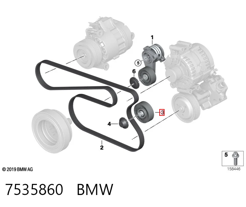 7535860 BMW Ролик приводного ремня, паразитный