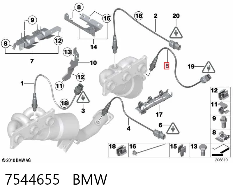 7544655 BMW Датчик кислорода после катализатора