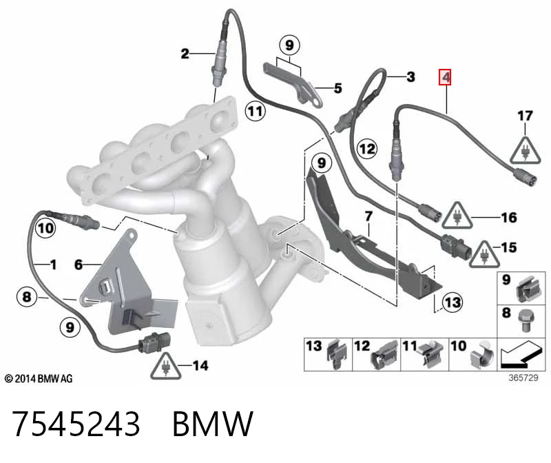 7545243 BMW Датчик кислорода после катализатора