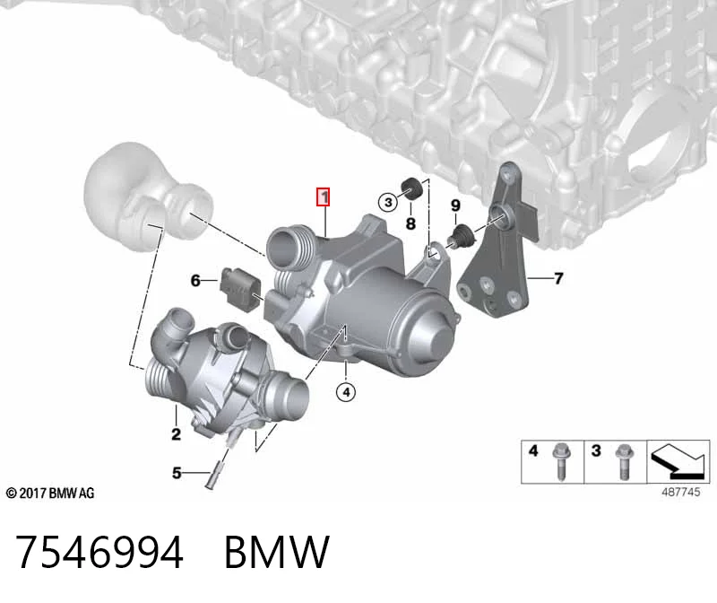 7546994 BMW Насос водяной