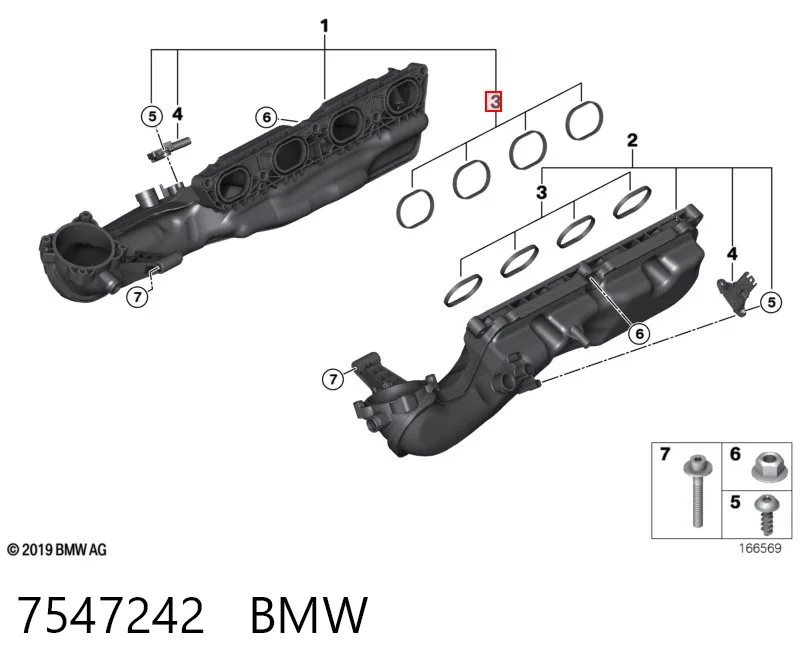 7547242 BMW  Прокладка впускного коллектора