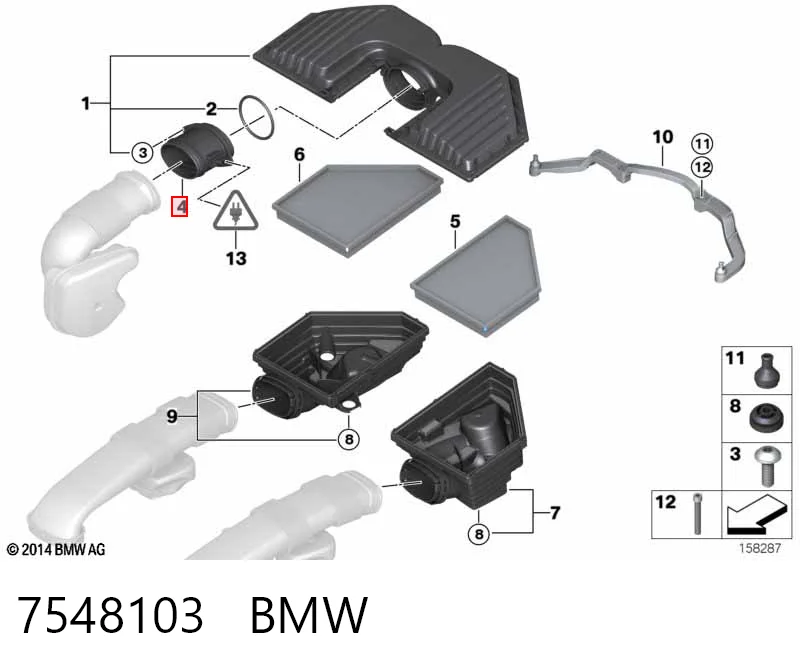 7548103 BMW Датчик расхода воздуха