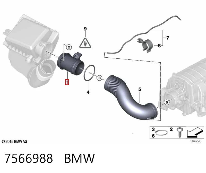 7566988 BMW Датчик расхода воздуха