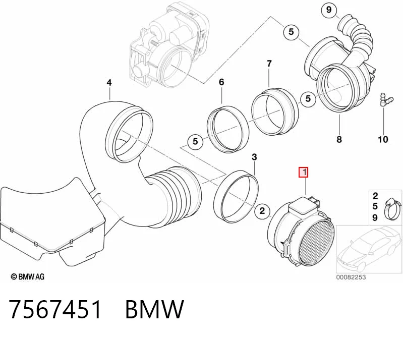 7567451 BMW Датчик расхода воздуха