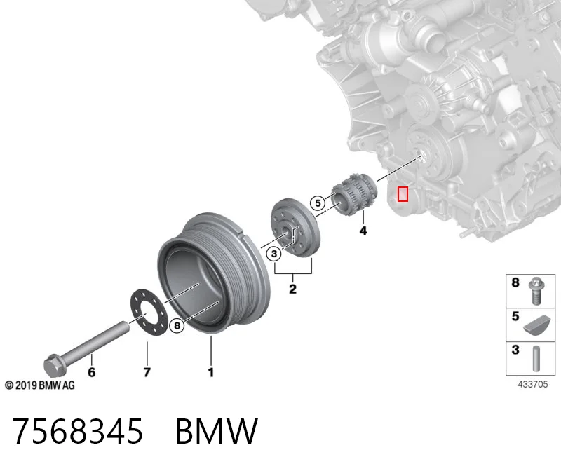  Шкив коленвала BMW 5 