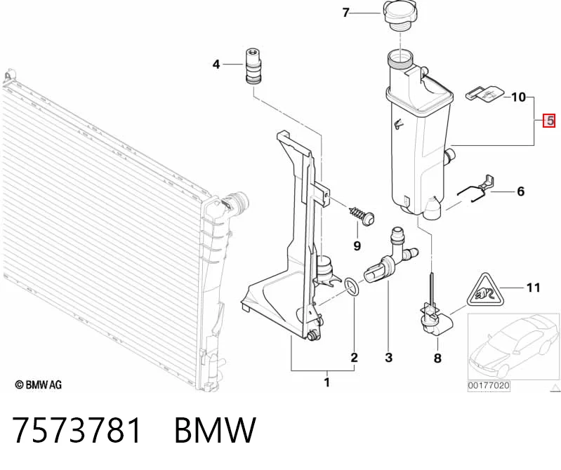 7573781 BMW Бачок радиатора