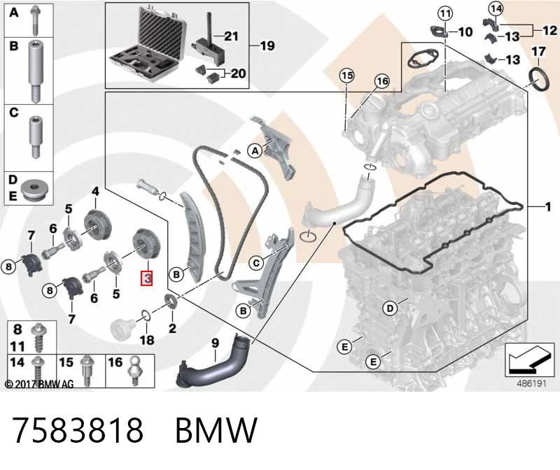 7583818 BMW Звездочка шестерня распредвала двигателя выпускного