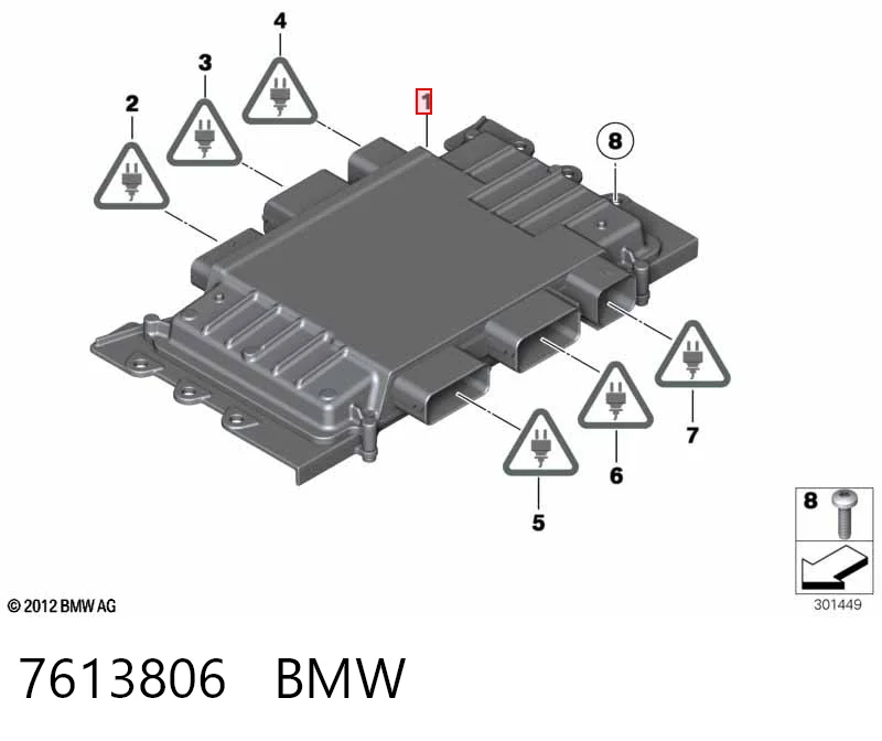 7613806 BMW Мозги двигателя