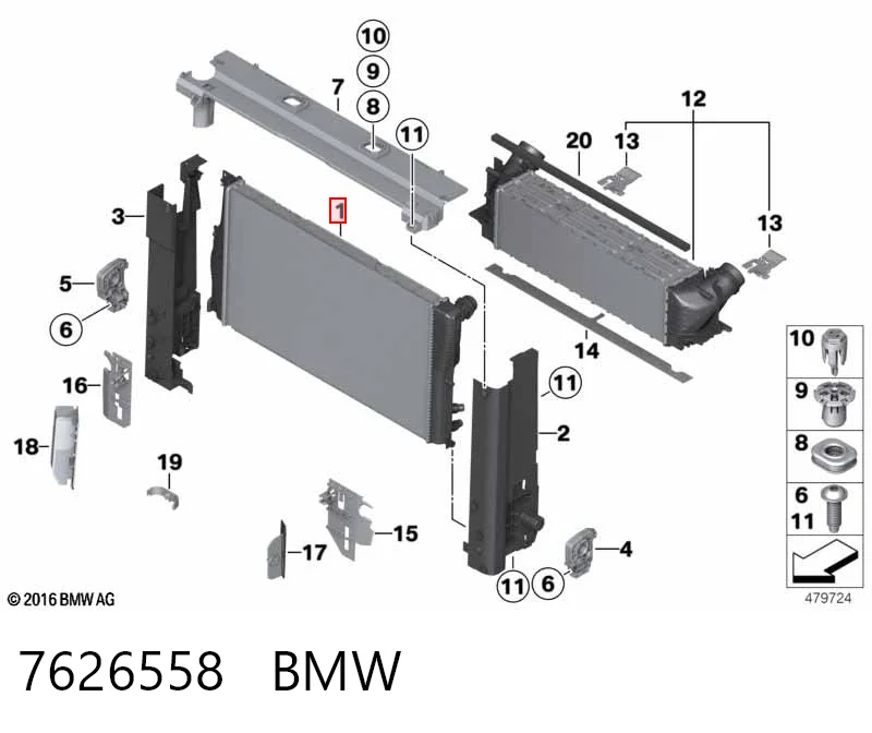 7626558 BMW Радиатор основной
