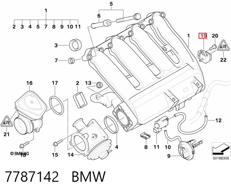 7787142 BMW Датчик давления воздуха