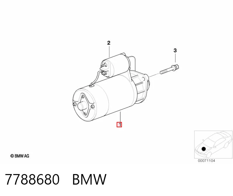 7788680 BMW Стартер автомобиля