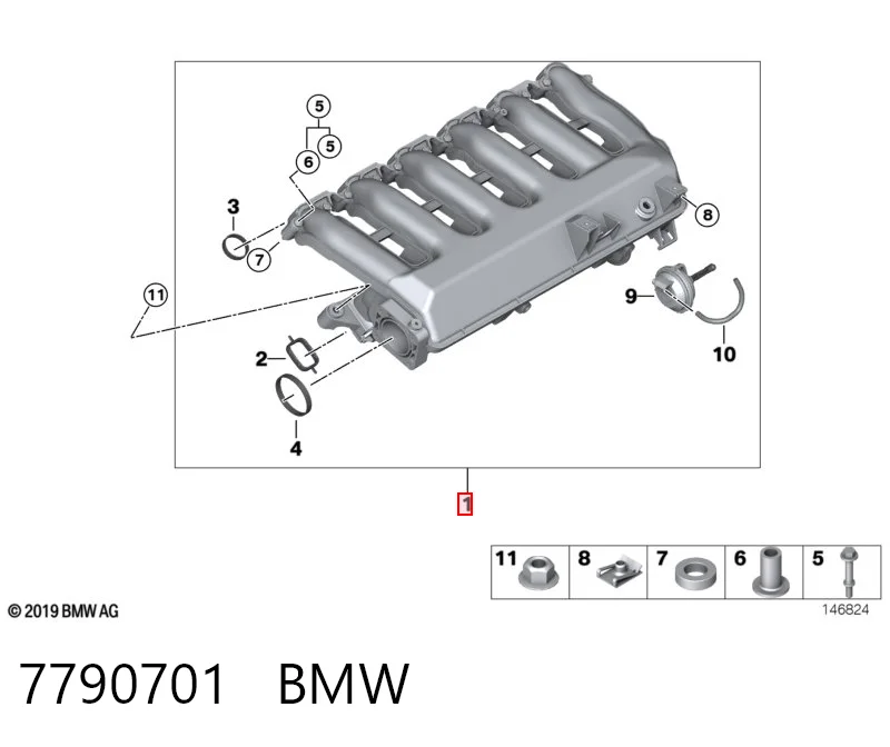 7790701 BMW Коллектор впускной