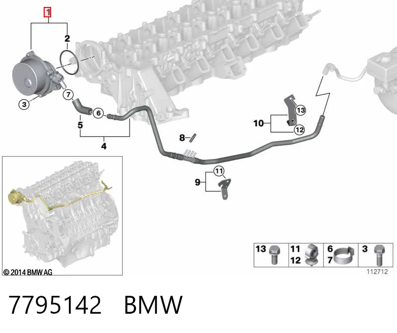 7795142 BMW Механический вакуумный насос