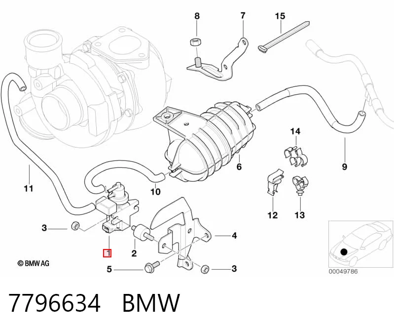 7796634 BMW Соленоид давления наддува