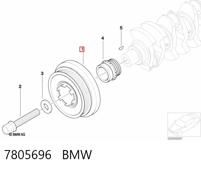 7805696 BMW Шкив коленчатого вала