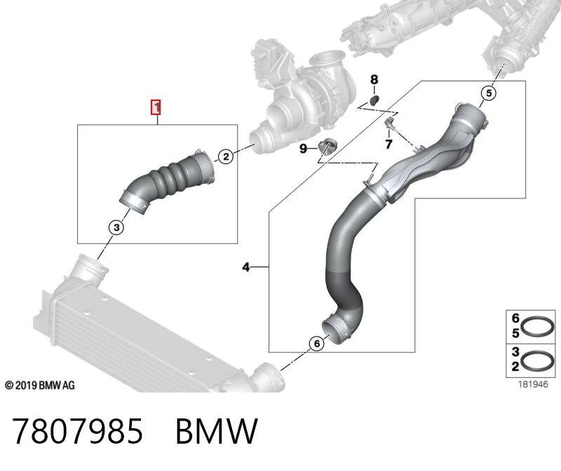 7807985 BMW Патрубок интеркуллера