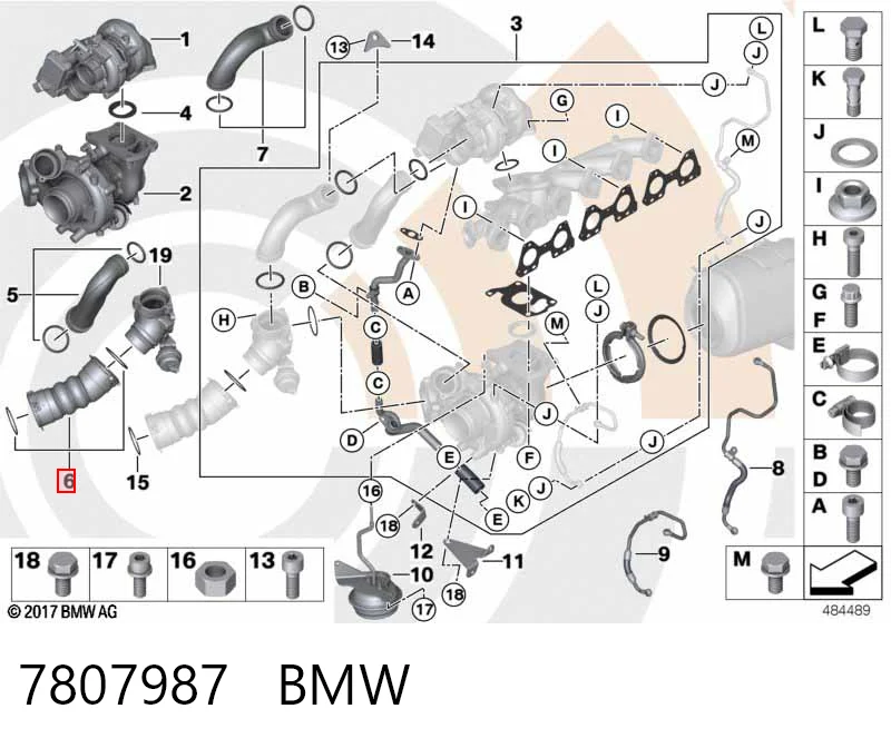 7807987 BMW Патрубок интеркуллера