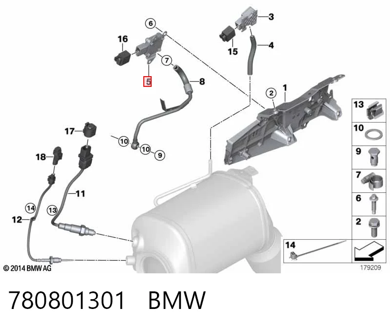 780801301 BMW Датчик давления выхлопных газов