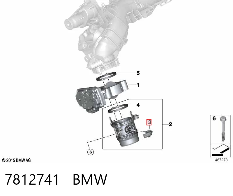 7812741 BMW Датчик температуры воздуха на входе