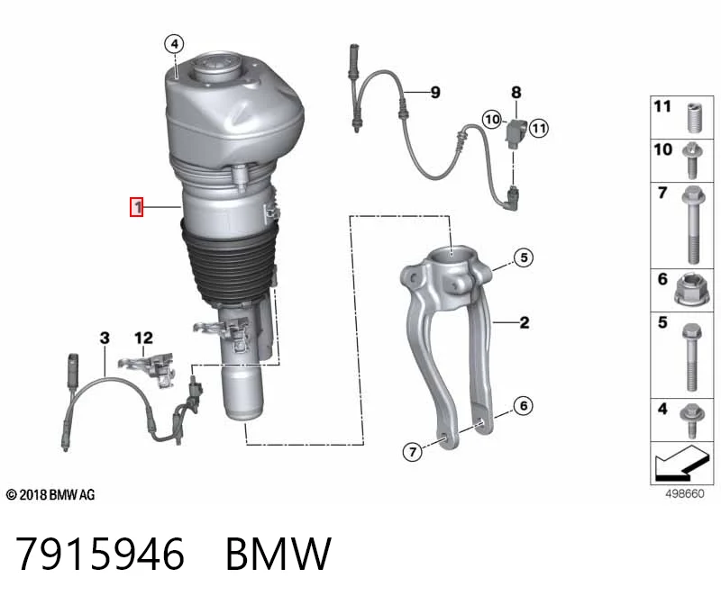 7915946 BMW Амортизатор передней подвески правый