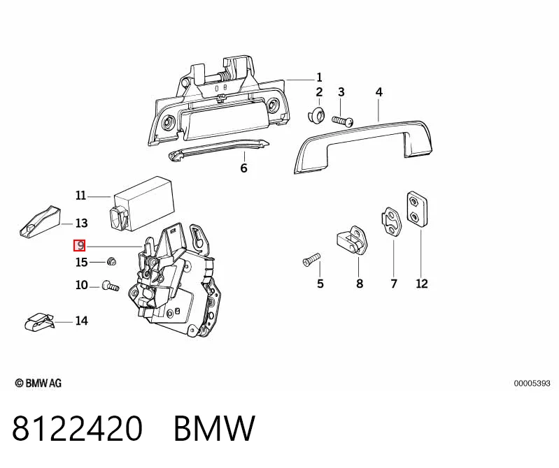 Замок двери задней правой на BMW 3  E36