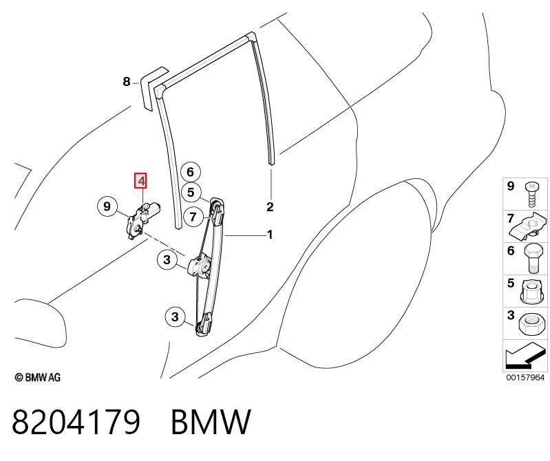 Моторчик стеклоподъемника двери задней, левой BMW 51338204179 цена, от 22.60 USD