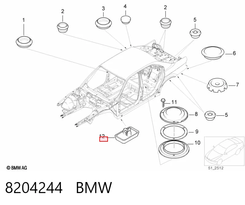 8204244 BMW Подушка домкрата нижняя (поддомкратник)