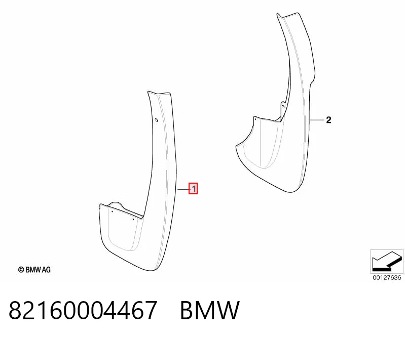 Брызговики передние, комплект BMW X5 E53