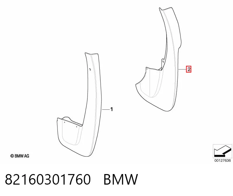 Брызговики задние, комплект BMW X5 E53