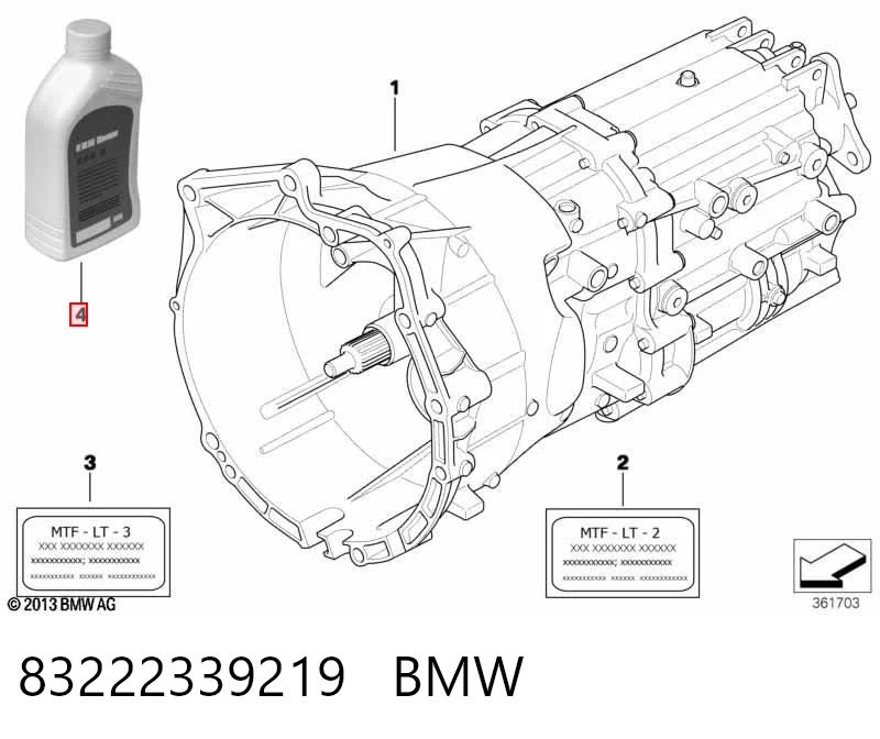 Масло трансмиссии BMW 83222339219