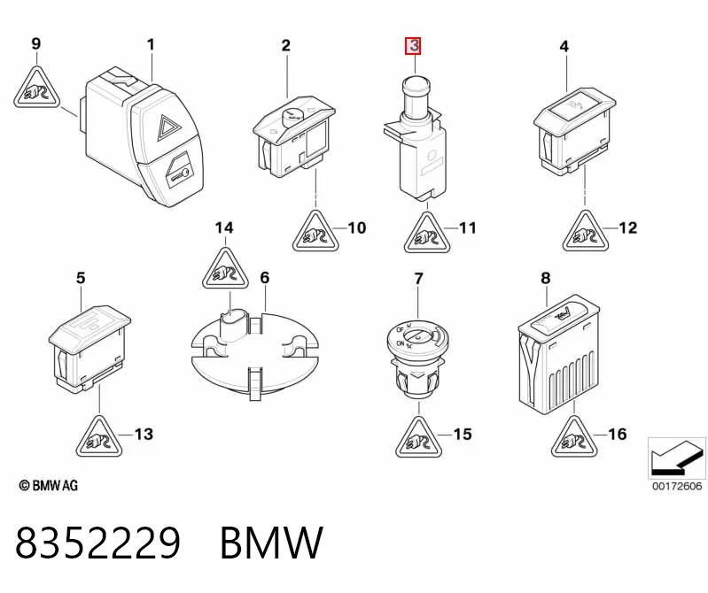 8352229 BMW Переключатель управления люком