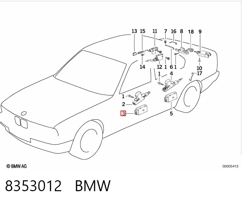 8353012 BMW Актуатор замка передней двери