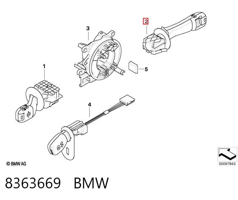8363669 BMW Переключатель подрулевой, правый