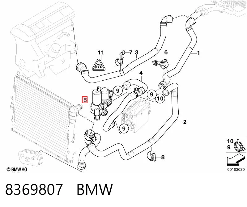 8369807 BMW Кран системы отопления