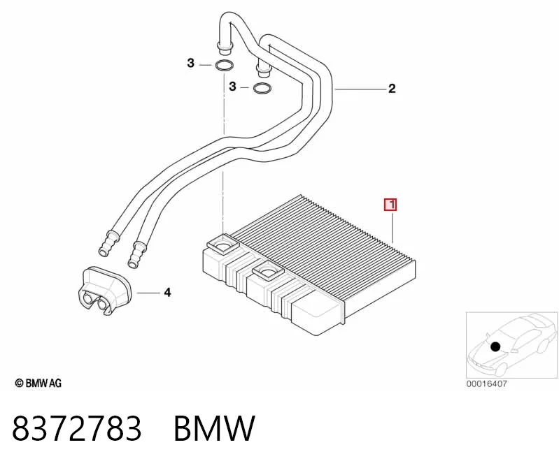8372783 BMW Радиатор отопителя салона