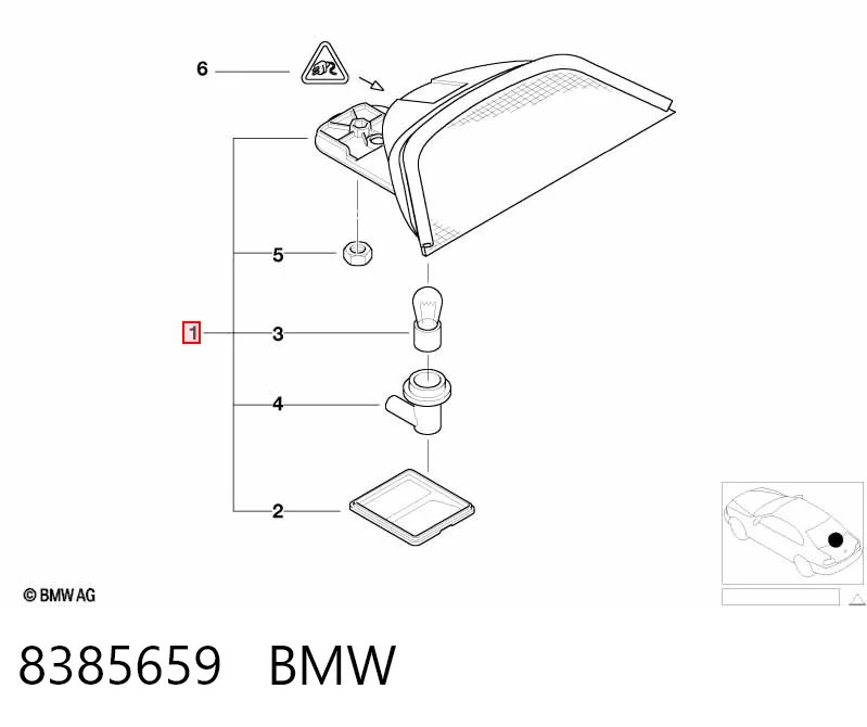 Фонарь сигнала торможения BMW 5 седан (E39) (1995 - 2003) цена, от 5.65 USD