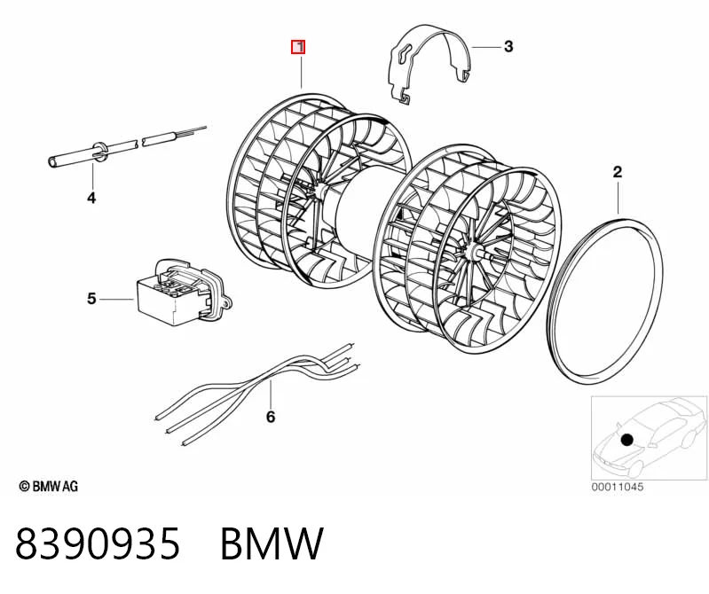 8390935 BMW Электромотор печки