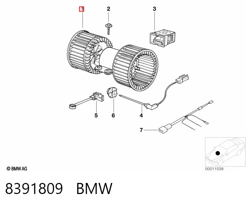 8391809 BMW Электромотор печки