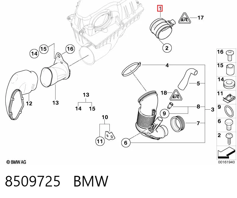 8509725 BMW Датчик расхода воздуха