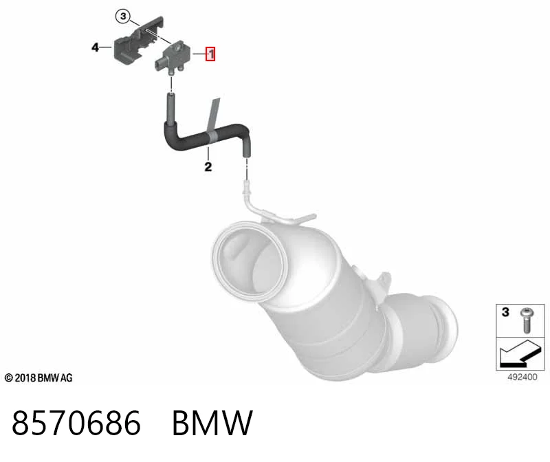 8570686 BMW Датчик давления выхлопных газов