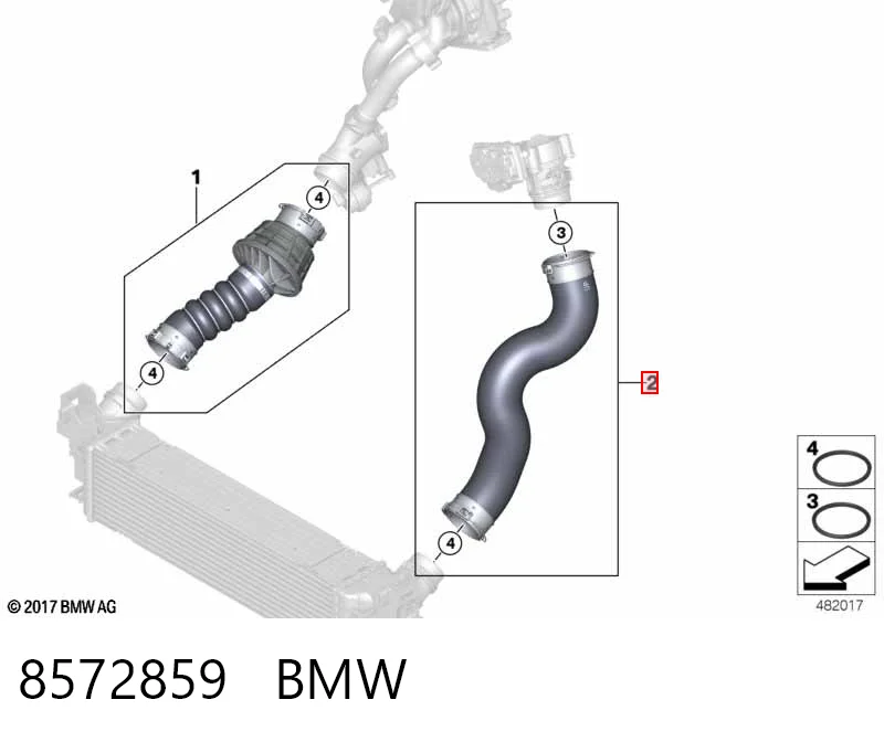 8572859 BMW Патрубок интеркуллера